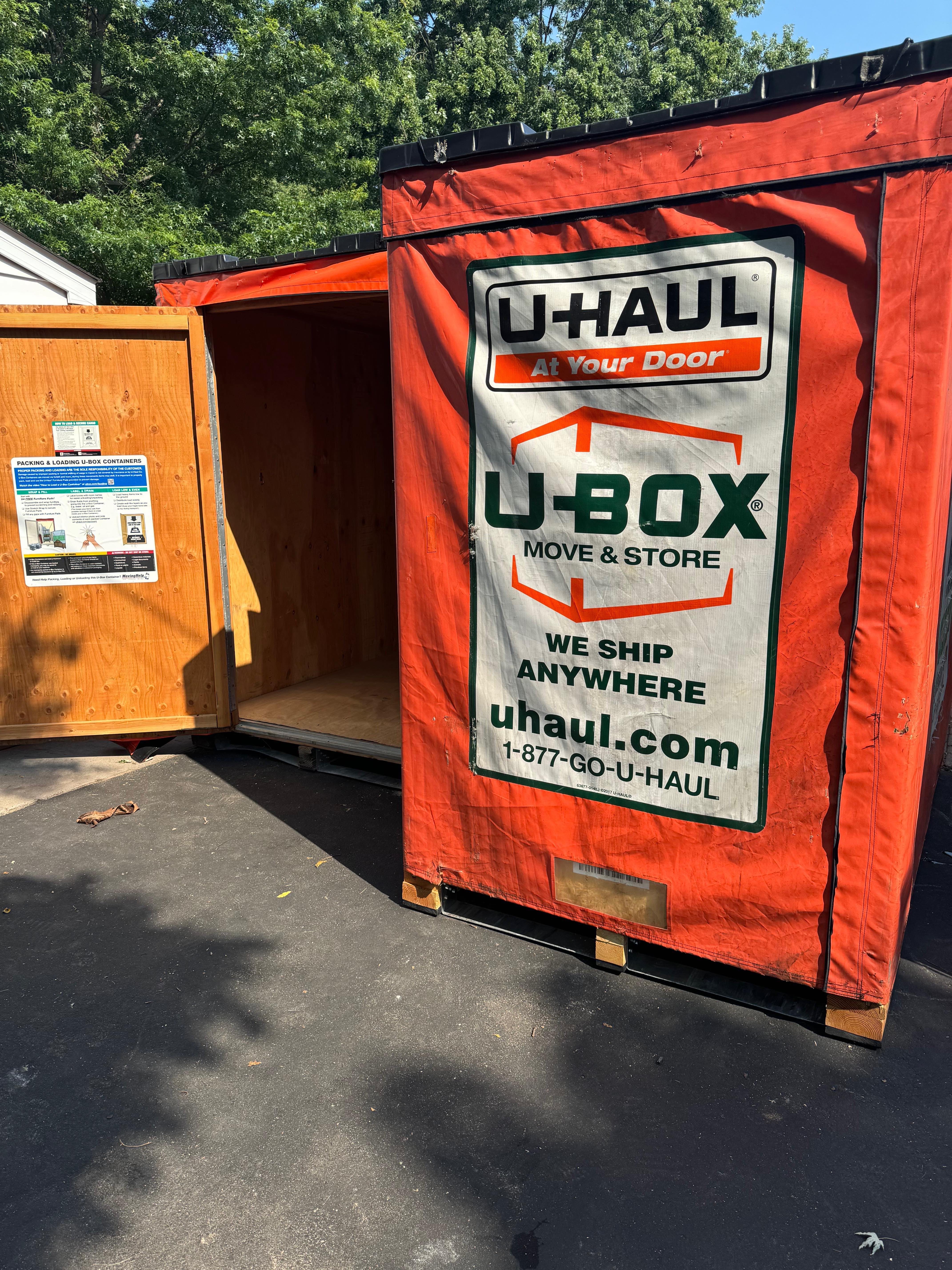U-Box portable storage containers for contents pack-out during water damage restoration